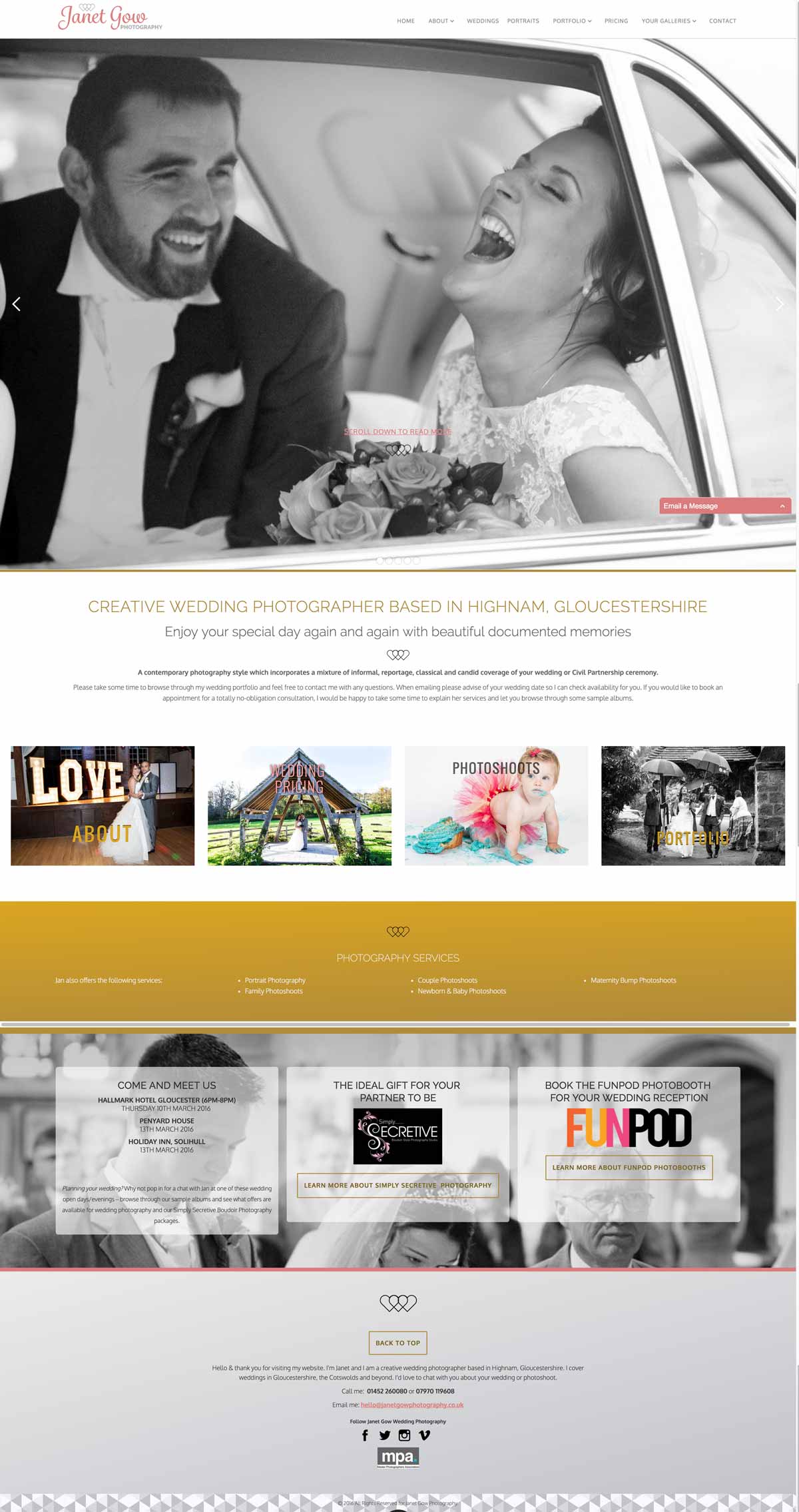 Photographer Website Design