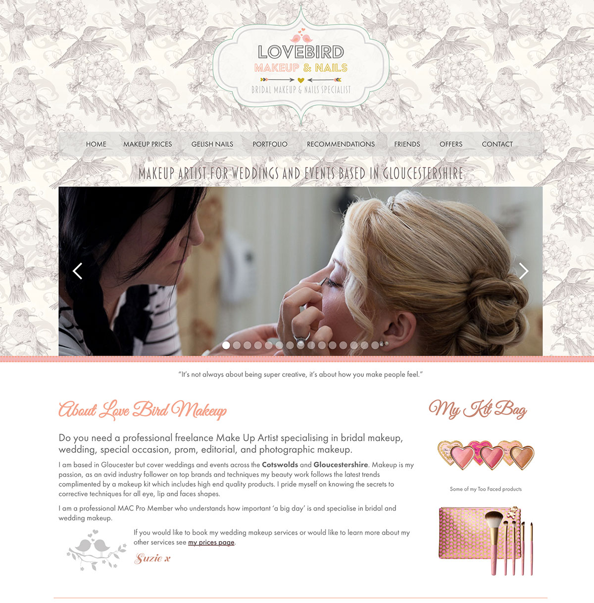 Lovebird Makeup Artist Website