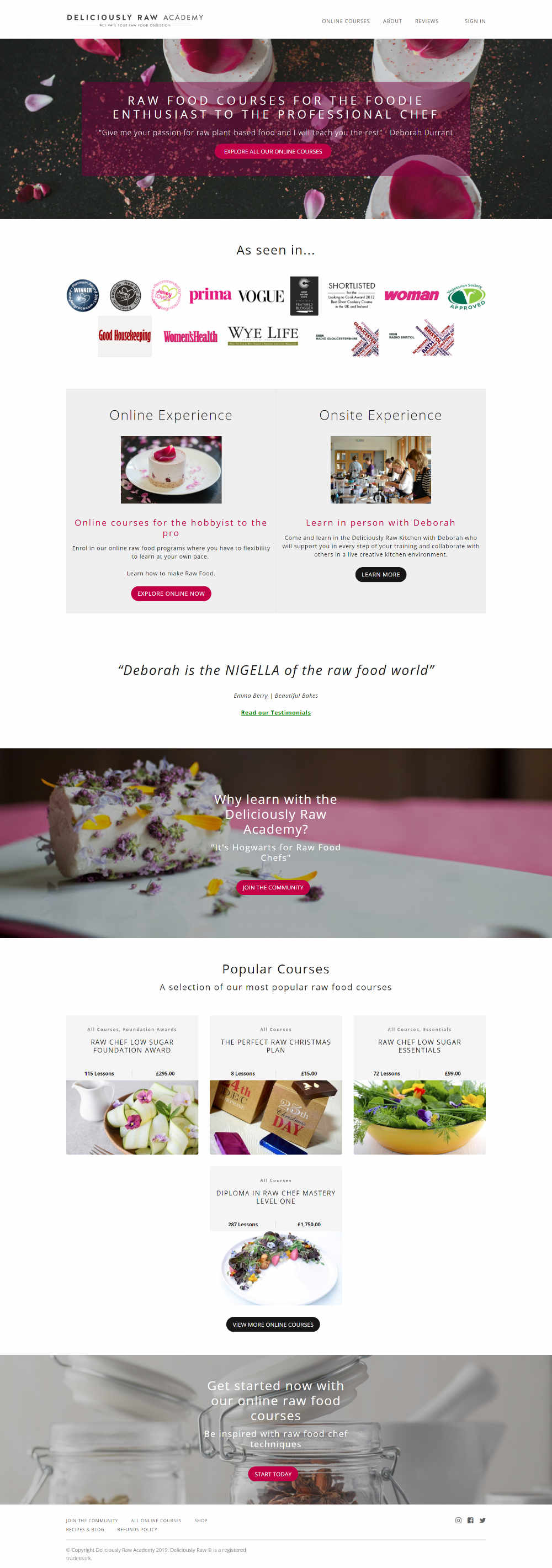 Chef Training Website Design