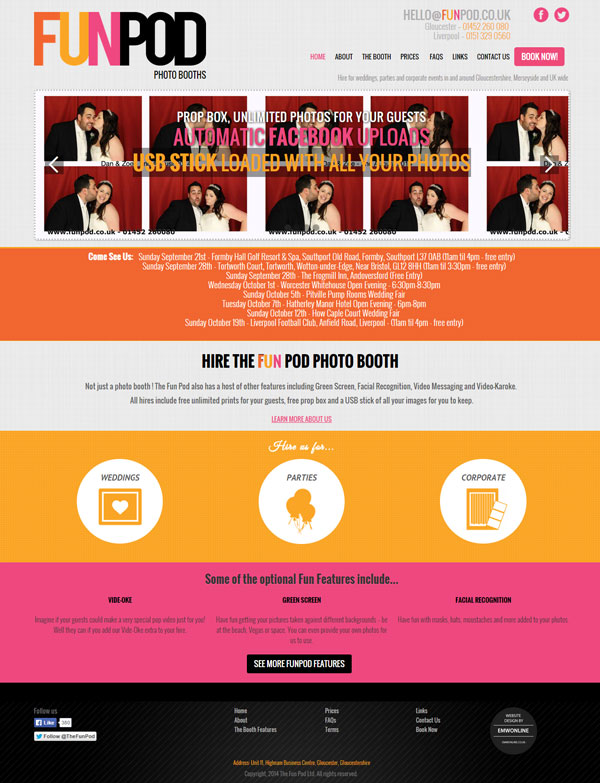 Photobooth Company Website Design