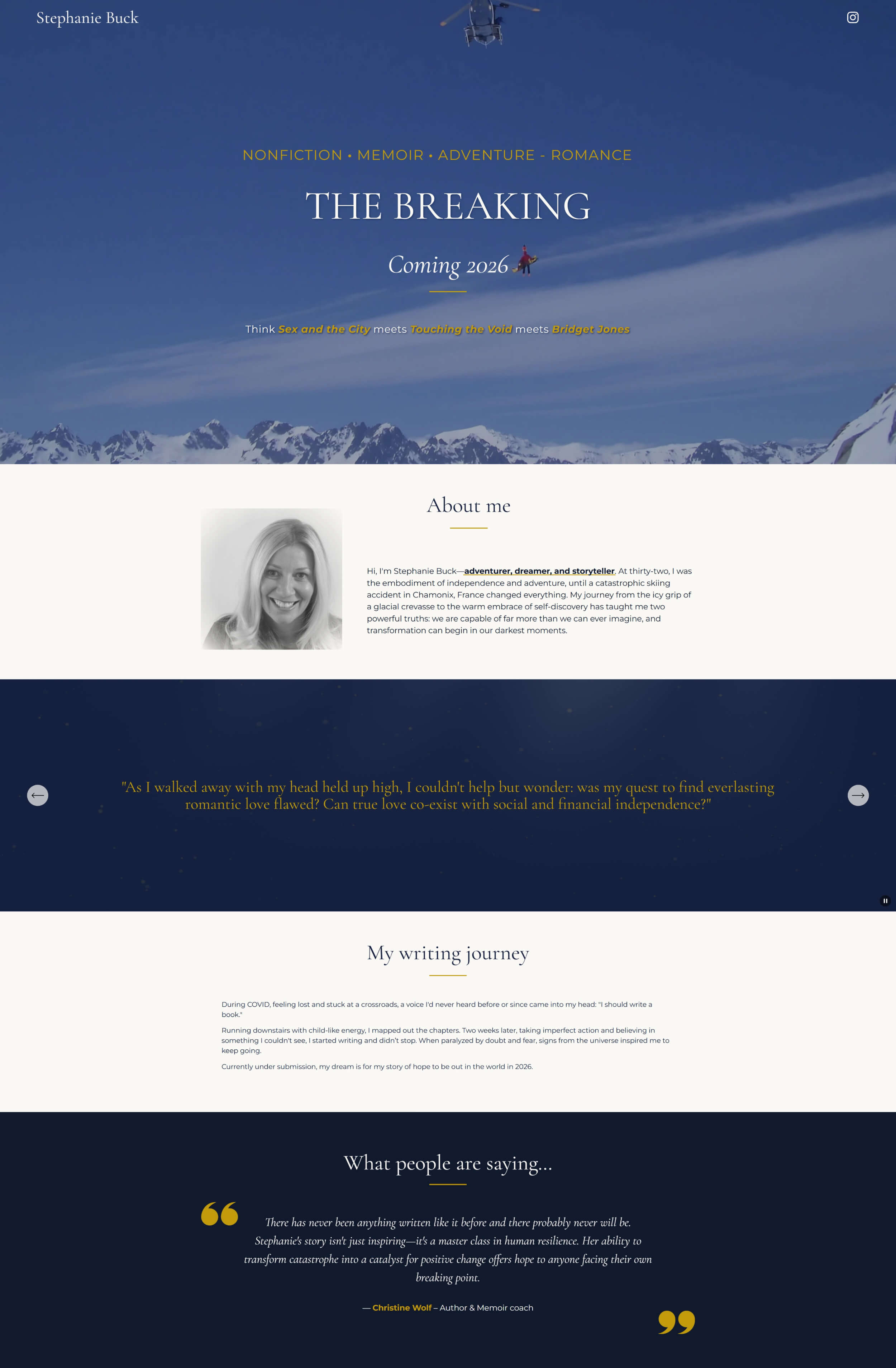 Author Book Landing Page Website Design